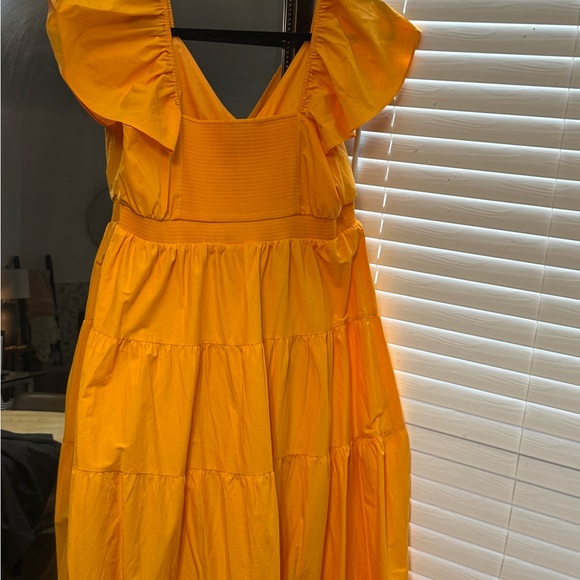 Express Yellow Maxi Sundress Flutter Sleeveless - Picture 4 of 10
